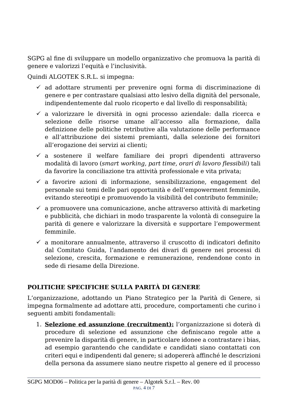 Politica della parità di genere — 4