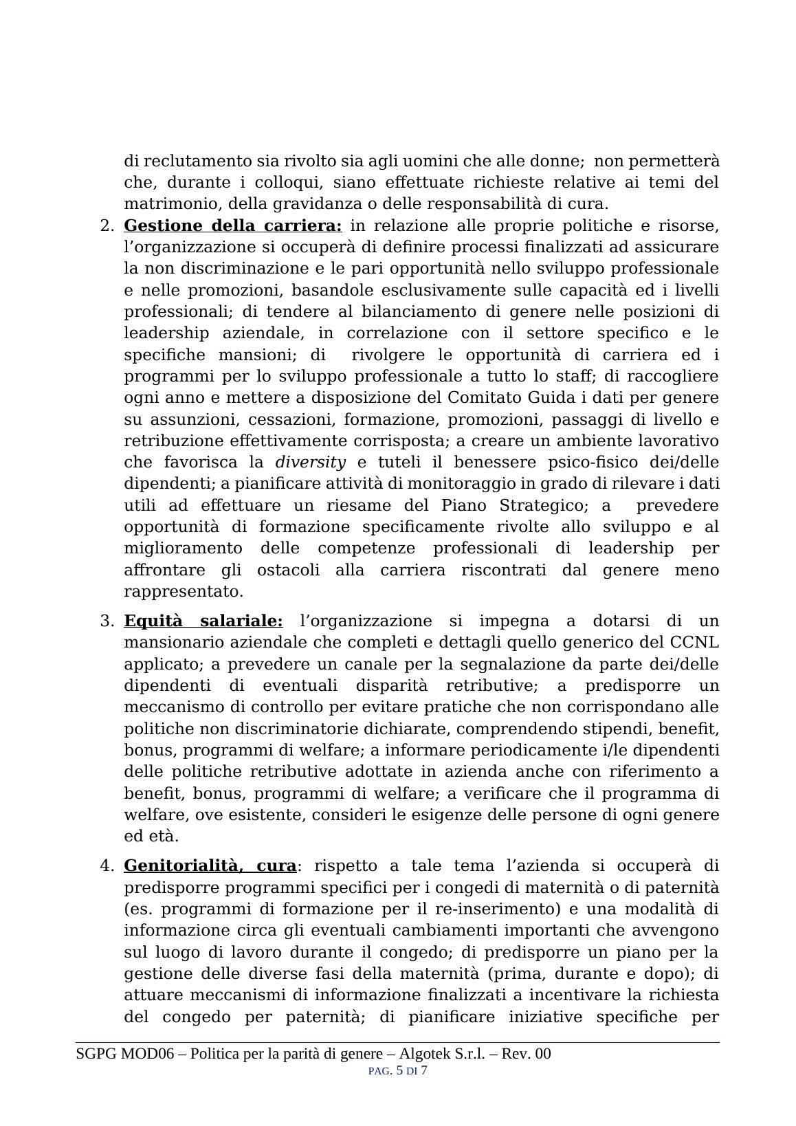 Politica della parità di genere — 5