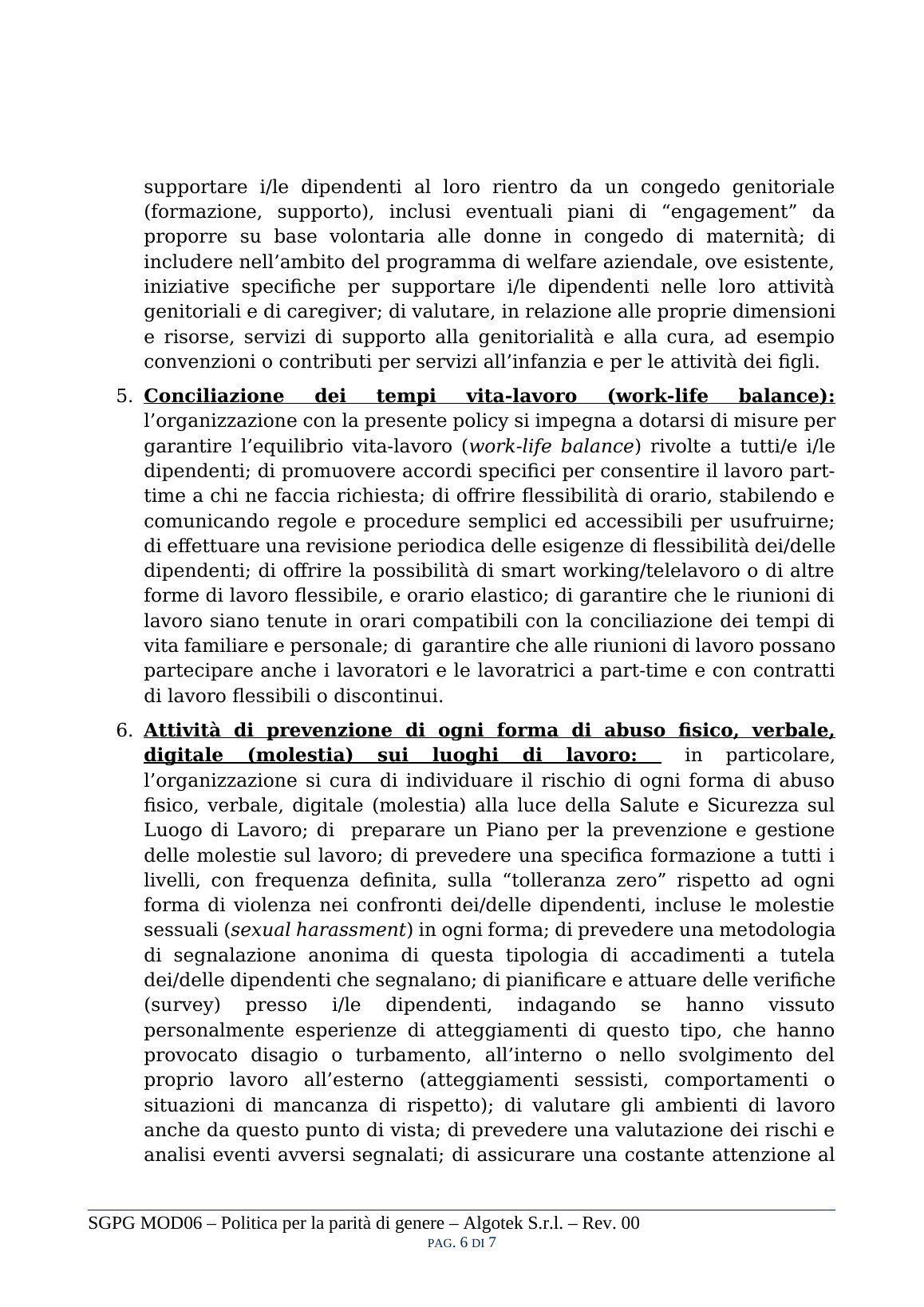 Politica della parità di genere — 6